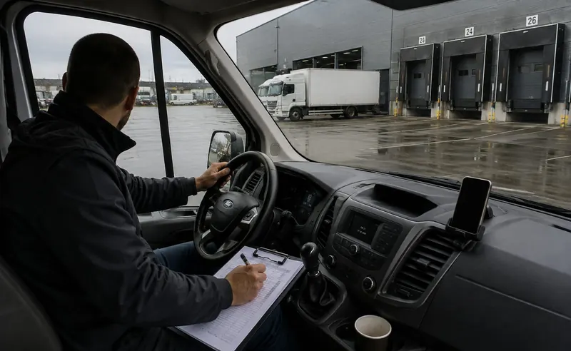 Chauffeur bij een logistieke route-uitvoering in Zuid-Nederland.